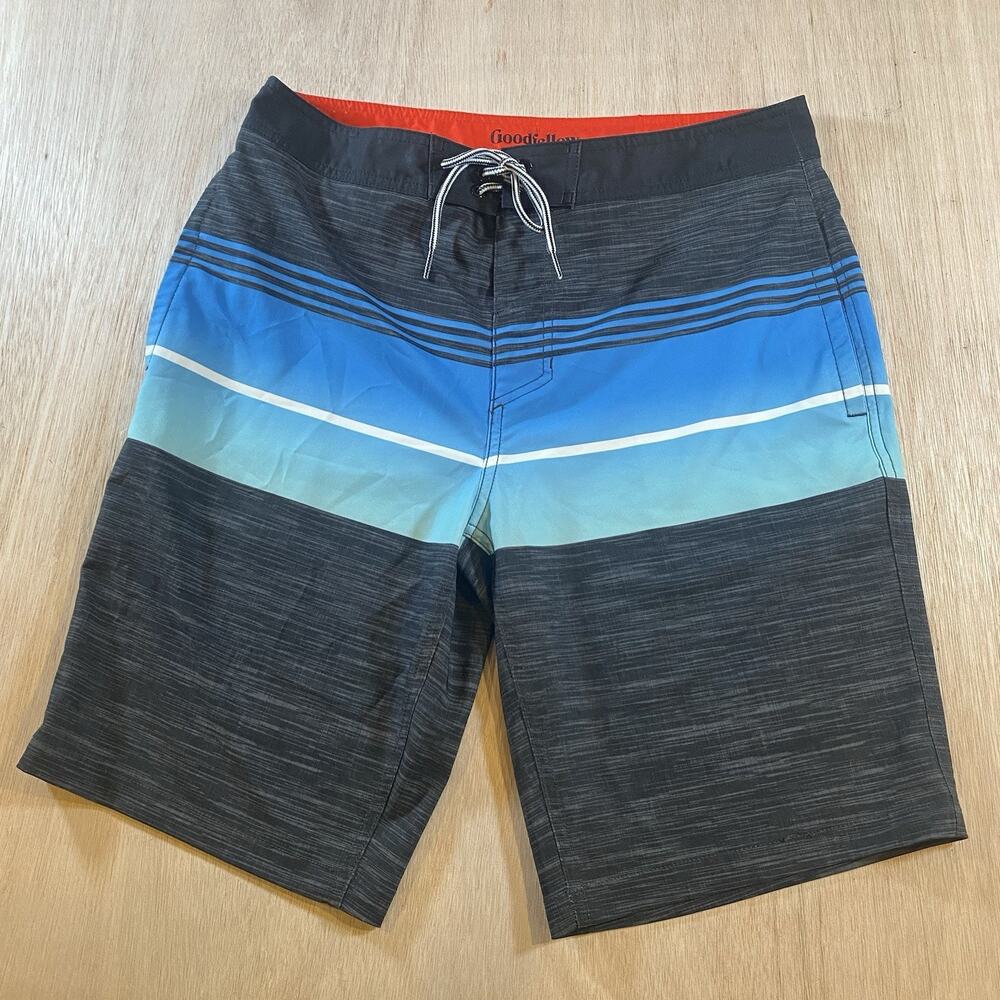 Goodfellow Mens Multicolor Drawstring Surf Board Shorts Swim Trunks Size 32